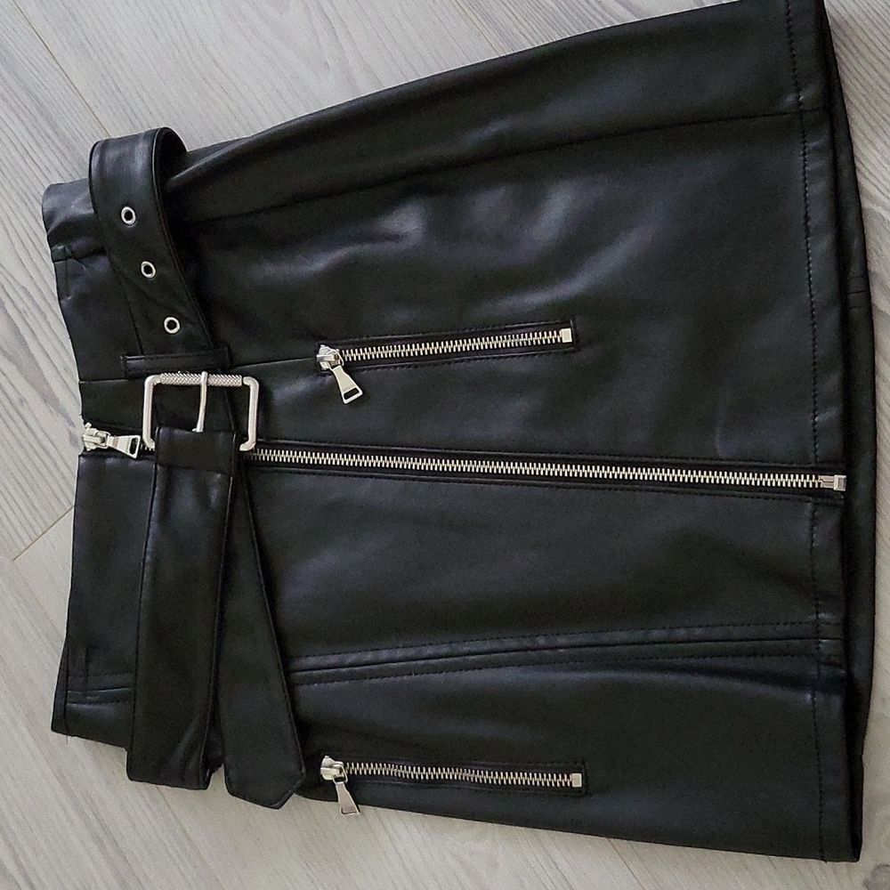 Faux leather skirt